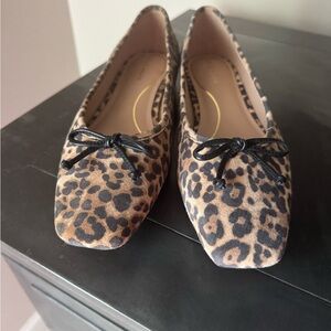 Cole Haan Leopard Print Ballet Flats - Tan and Black